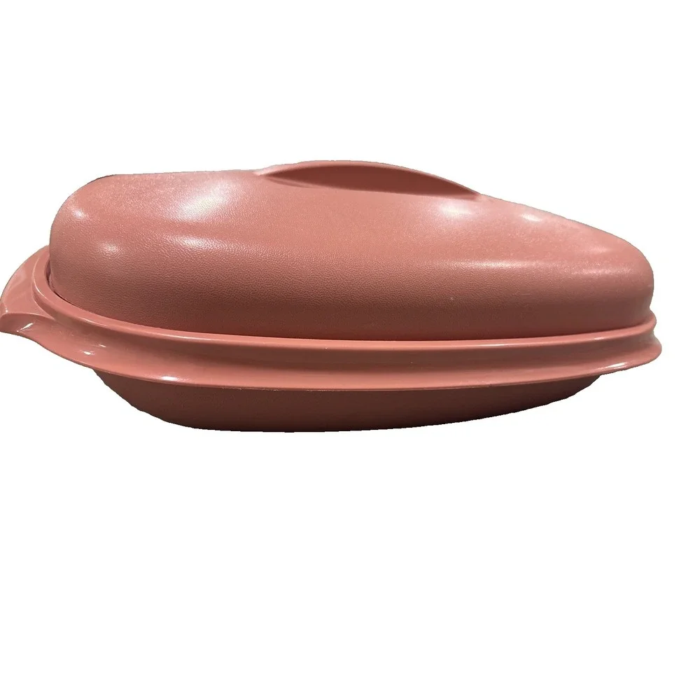 TUPPERWARE Microwave Food Steamer 6 Cups Dusty Rose Pink 3 Piece 1273-6 Vintage